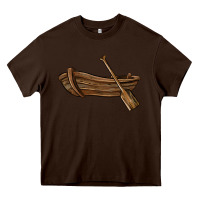 Chocolate Brown rowboat Heavy Core Tee - BarkalooDesign