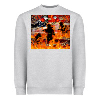 Heather Grey Western Firefighters With Thin Red Line Heavyweight Sweatshirt - LillyAllenDesigns