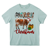 Arona Texas Longhorn Merry Christmas Heavy Core Tee - RanaPortraitStore