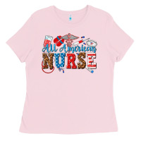 Bubblegum Pink all american nurse Ladies Tee - texasbilliewilder