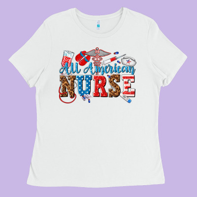 All American Nurse Ladies Tee Designed By Texasbilliewilder