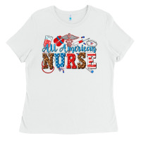 White all american nurse Ladies Tee - texasbilliewilder