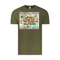 Vintage Olive god is my refugee and strength Vintage Tee - NancyCooperArtShop