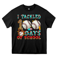 Black i tackled 100 days of school baseball Heavy Core Tee - Zillion Design Studio