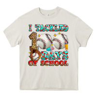 Cream i tackled 100 days of school baseball Heavy Core Tee - Zillion Design Studio