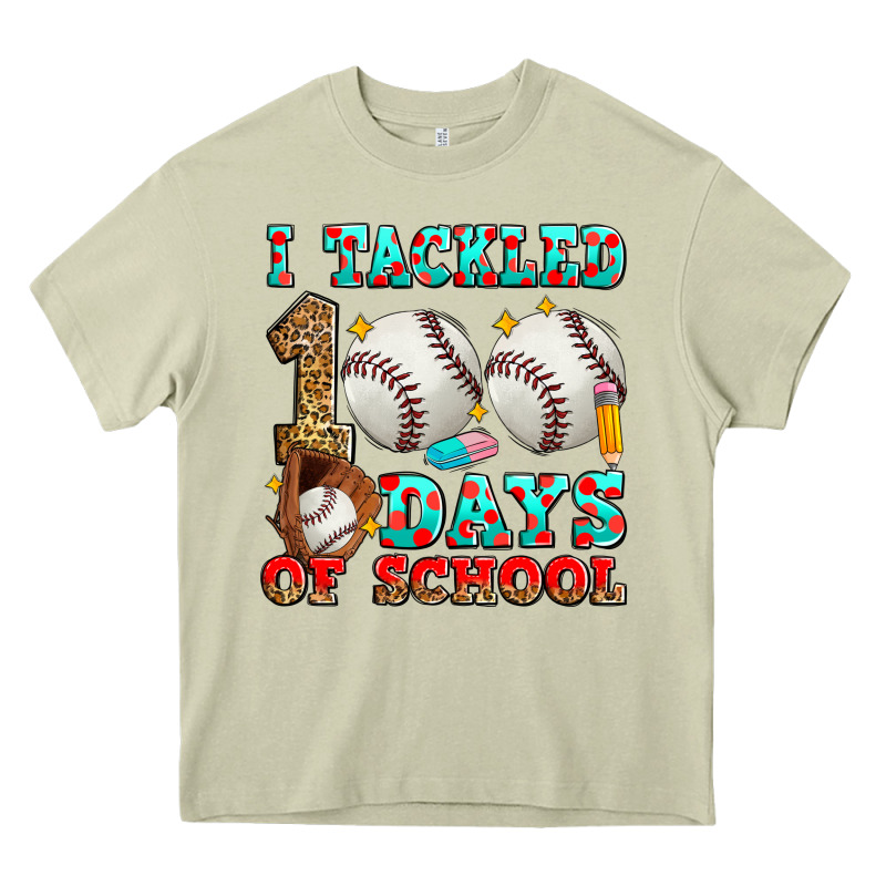 I Tackled 100 Days Of School Baseball Heavy Core Tee by Zillion Design Studio | Teevron