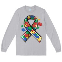 Moon Dust autism puzzle ribbon Long Sleeve Tee - MaliasSmallBusiness