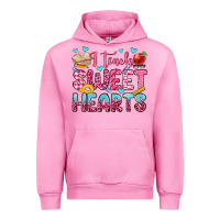 Fuchsia Pink i teach sweet hearts olivia Urban Hoodie - OliviaCreatesArt