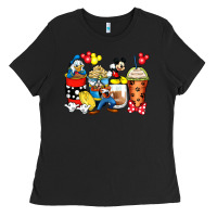 Black cartoon characters coffee cups Ladies Tee - Zillion Design Studio
