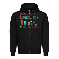Black Battery Life Of A lunch Lady Zipper Hoodie - BundleAndBundleShop