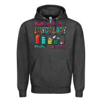 Charcoal Heather Battery Life Of A lunch Lady Zipper Hoodie - BundleAndBundleShop