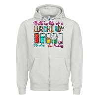 Dove Grey Battery Life Of A lunch Lady Zipper Hoodie - BundleAndBundleShop