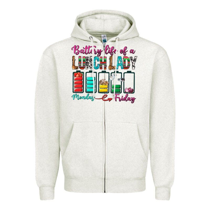 Battery Life Of A Lunch Lady Zipper Hoodie by BundleAndBundleShop | Teevron