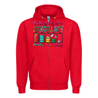Red Battery Life Of A lunch Lady Zipper Hoodie - BundleAndBundleShop