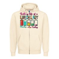 Sandshell Battery Life Of A lunch Lady Zipper Hoodie - BundleAndBundleShop