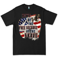 Black Home of the free because of the brave 4th of july Premium Tee - CowGirlArtShop