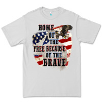 Dove Grey Home of the free because of the brave 4th of july Premium Tee - CowGirlArtShop