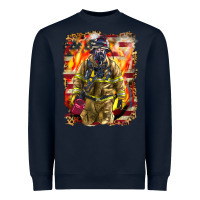 Navy Firefighter Fire And American Heavyweight Sweatshirt - LillyAllenDesigns