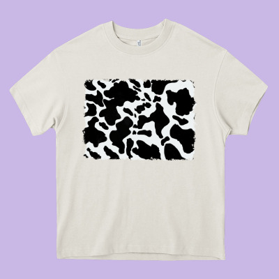 Distressed Cowhide Pattern Heavy Core Tee Designed By Ranaportraitstore