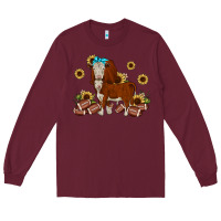 Burgundy football hereford sunflower Long Sleeve Tee - JahusDesignShop