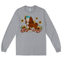 Heather Grey football hereford sunflower Long Sleeve Tee - JahusDesignShop