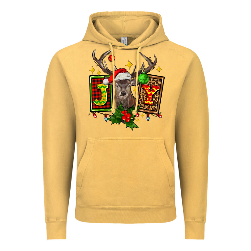 Joy With Reindeer Ado Vintage Hoodie by AdoDesignShop | Teevron