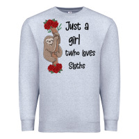 Heather Grey just a girl who loves sloths Premium Sweatshirt - Bettercallsaul
