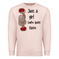 Pale Pink just a girl who loves sloths Premium Sweatshirt - Bettercallsaul