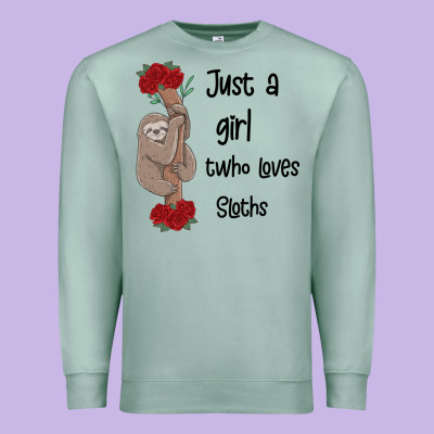 Just A Girl Who Loves Sloths Premium Sweatshirt Designed By Bettercallsaul