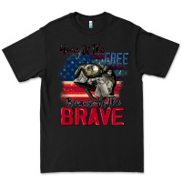 Black Home of the free because of the brave 4th of july Premium Tee - CowGirlArtShop