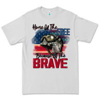 Dove Grey Home of the free because of the brave 4th of july Premium Tee - CowGirlArtShop
