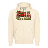 Sandshell Tis' The Season Christmas Truck Zipper Hoodie - BundleAndBundleShop