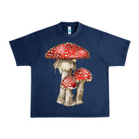 Navy Autumn Mushroom Illustrations Urban Heavy Tee - LillyAllenDesigns
