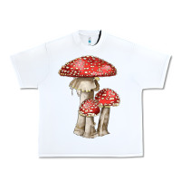 White Autumn Mushroom Illustrations Urban Heavy Tee - LillyAllenDesigns