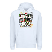 White Jingle bell rock Premium Hoodie - NancyCooperArtShop