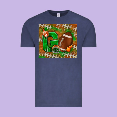 Go American Football Leopard Vintage Tee Designed By Nancycooperartshop