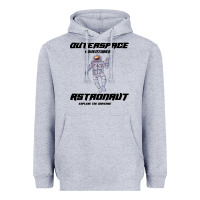 Heather Grey Outer Space Adventurer Astronaut Heavyweight Hoodie - Bettercallsaul