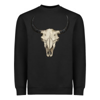 Black bull skull Heavyweight Sweatshirt - BarkalooDesign