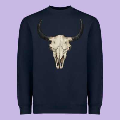 Bull Skull Heavyweight Sweatshirt Designed By Barkaloodesign