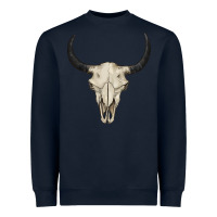 Navy bull skull Heavyweight Sweatshirt - BarkalooDesign