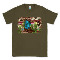 Army Green cactus boot background Classic Tee - AdoDesignShop