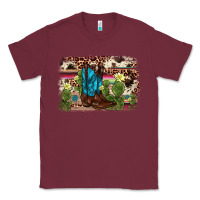 Burgundy cactus boot background Classic Tee - AdoDesignShop