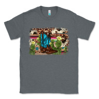 Charcoal Heather cactus boot background Classic Tee - AdoDesignShop