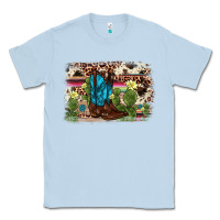 Dusty Blue cactus boot background Classic Tee - AdoDesignShop