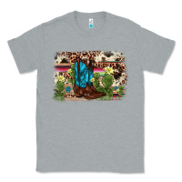 Heather Grey cactus boot background Classic Tee - AdoDesignShop