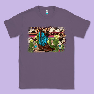 Cactus Boot Background Classic Tee Designed By Adodesignshop