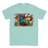 Seafoam cactus boot background Classic Tee - AdoDesignShop