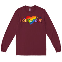 Burgundy love is love lgbtq Long Sleeve Tee - MaliasSmallBusiness