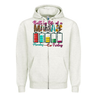 Oatmeal Heather Battery Life Of A Mama Zipper Hoodie - BundleAndBundleShop