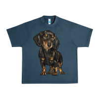 Midnight Navy dachshund Urban Heavy Tee - BarkalooDesign
